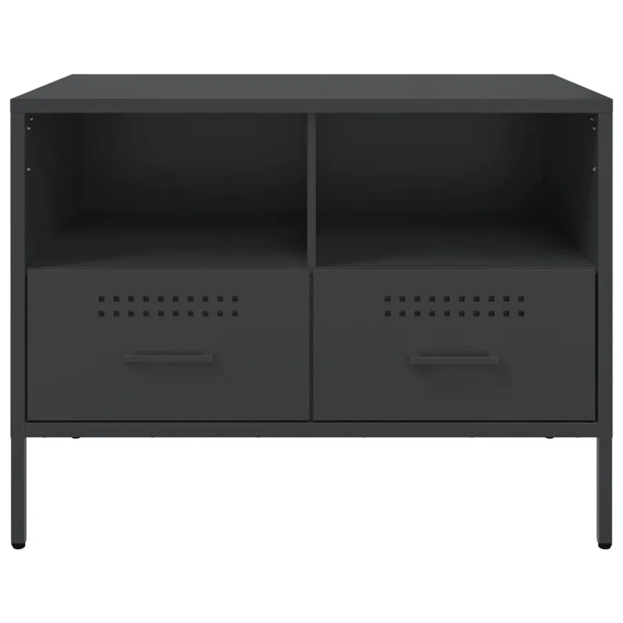 Meuble TV noir 68x39x50,5 cm acier - 6