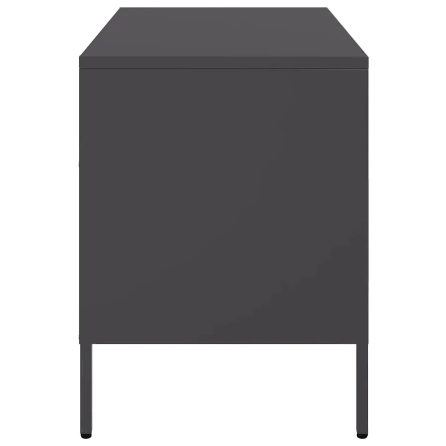 Meuble TV noir 68x39x50,5 cm acier - 7