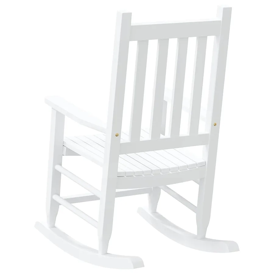 Chaise à bascule enfants blanc bois de peuplier massif - 6