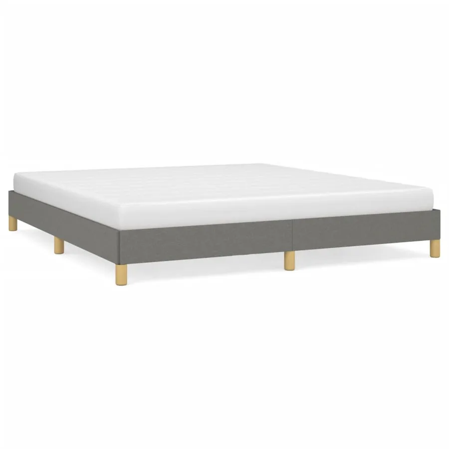 Cadre de lit sans matelas gris foncé 180x200 cm tissu - 2
