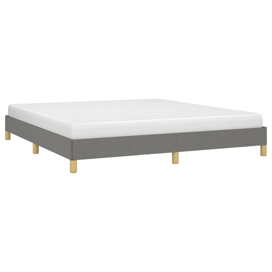 Cadre de lit sans matelas gris foncé 180x200 cm tissu - 3