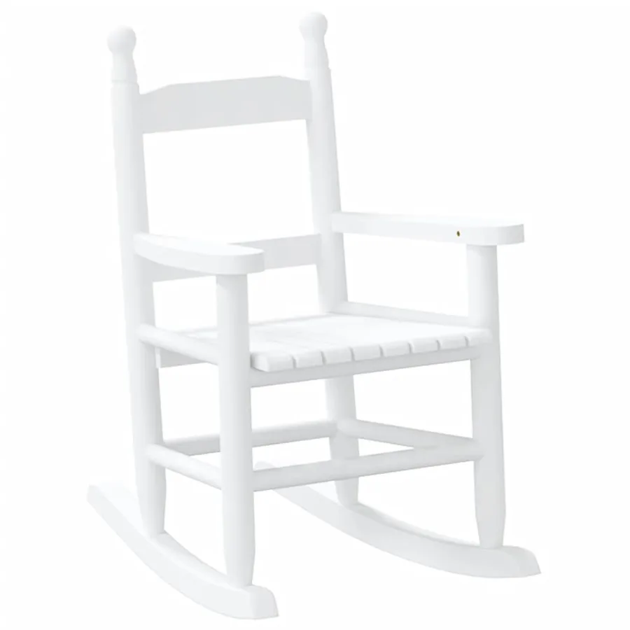 Chaises à bascule enfants lot de 2 blanc bois peuplier massif - 3