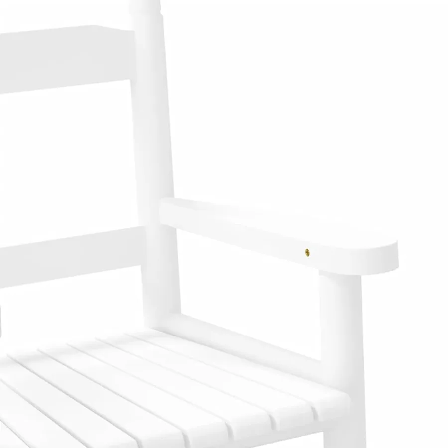 Chaises à bascule enfants lot de 2 blanc bois peuplier massif - 7