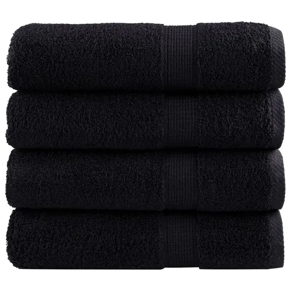 Essuie-mains de qualité supérieure SOLUND 4 pcs noir 600 g/m²