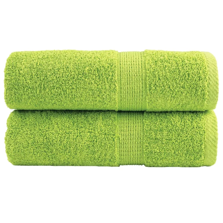 Serviettes de toilette Premium SOLUND 2 pièces Vert pomme 30 x 30 cm 600 g/m²