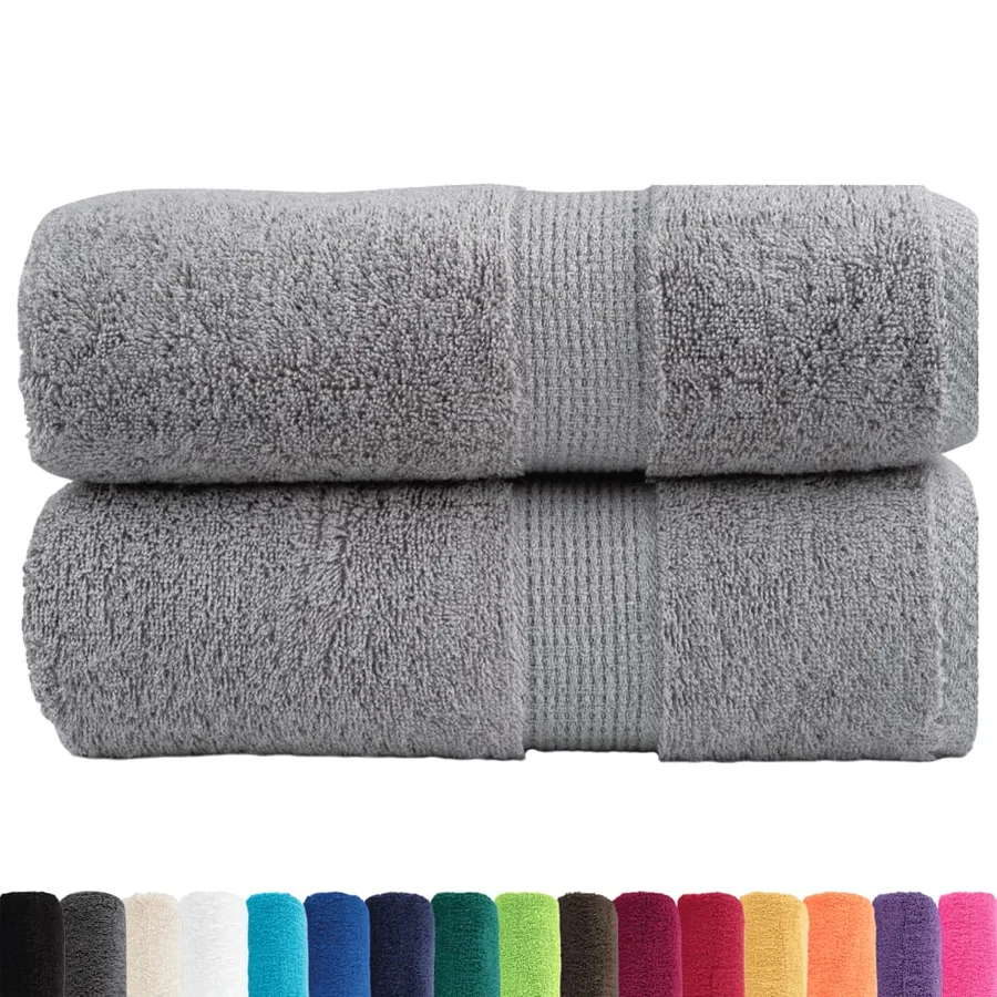 Serviettes de toilette premium SOLUND 2 pièces Gris 30 x 30 cm 600 g/m² - 2