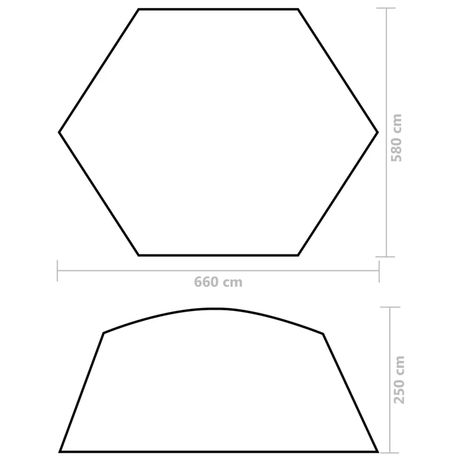 Tente de piscine Tissu 660x580x250 cm Vert - 8