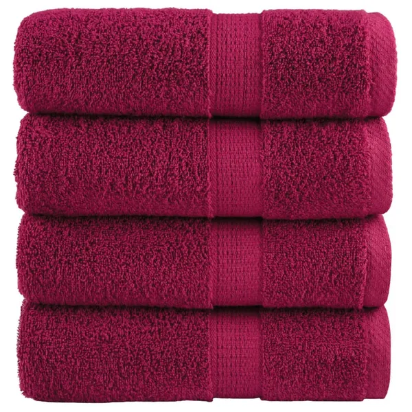 Serviettes de toilette premium SOLUND 4 pièces Bordeaux 30 x 30 cm 600 g/m²