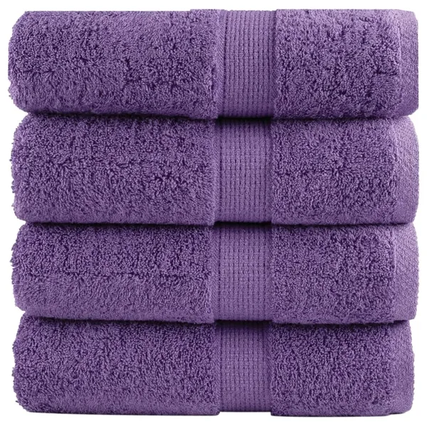 Serviettes de toilette Premium SOLUND 4 pièces Violet 30 x 30 cm 600 g/m²