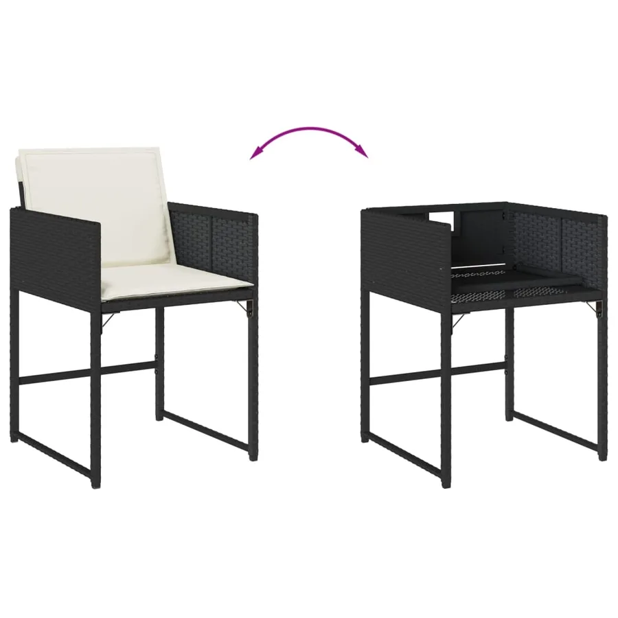 Ensemble à manger de jardin 13 pcs coussins noir résine tressée - 8