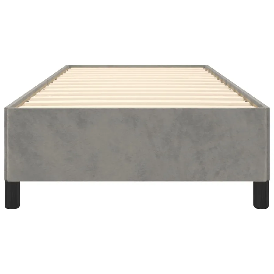 Cadre de lit sans matelas gris clair 90x200 cm velours - 5