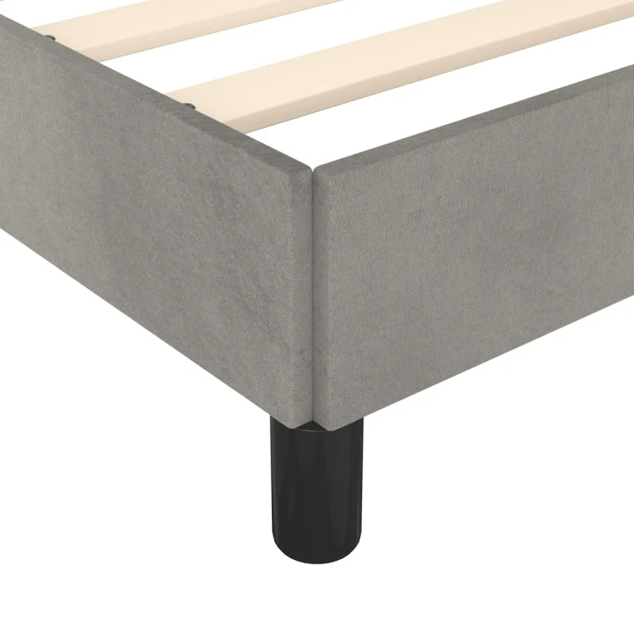 Cadre de lit sans matelas gris clair 90x200 cm velours - 7