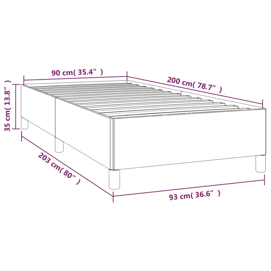 Cadre de lit sans matelas gris clair 90x200 cm velours - 9