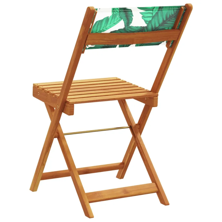 Chaises de jardin pliantes lot de 8 vert tissu et bois massif - 6