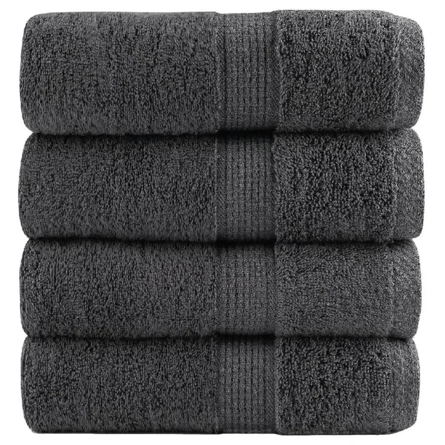 Serviettes de toilette premium SOLUND 4 pièces Anthracite 30 x 30 cm 600 g/m²