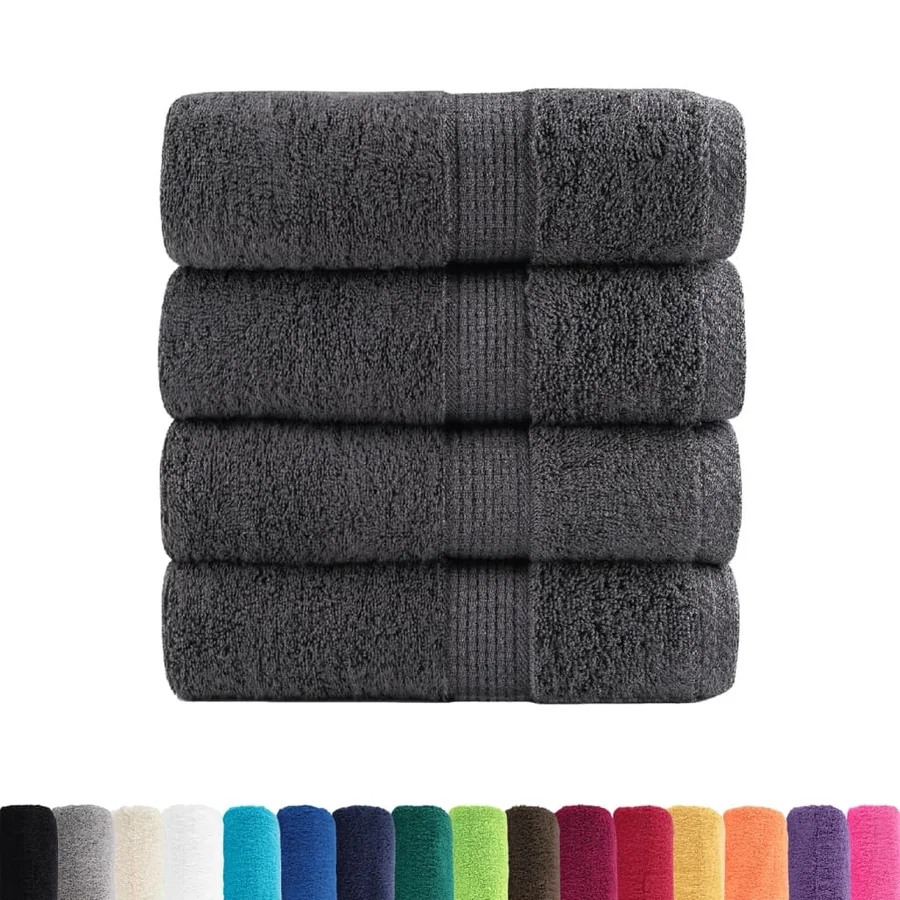 Serviettes de toilette premium SOLUND 4 pièces Anthracite 30 x 30 cm 600 g/m² - 2