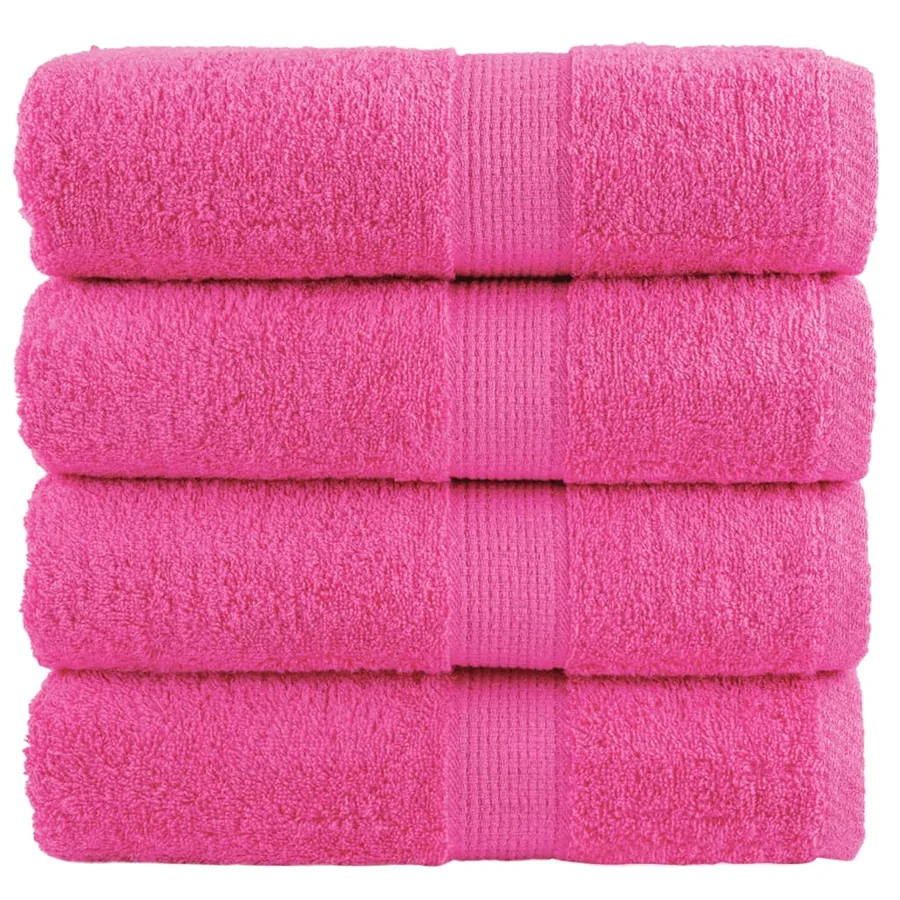 Serviettes de toilette Premium SOLUND 4 pièces Rose 30 x 30 cm 600 g/m²