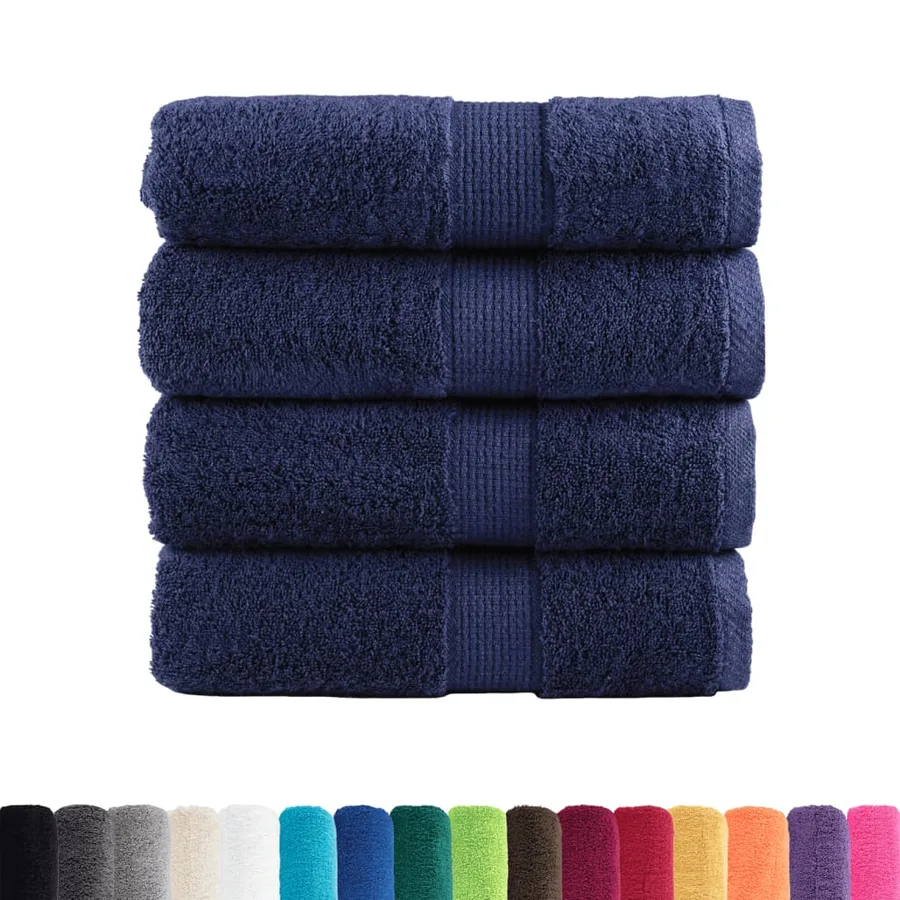 Serviettes de toilette premium SOLUND 4 pièces Bleu marine 30 x 30 cm 600 g/m² - 2