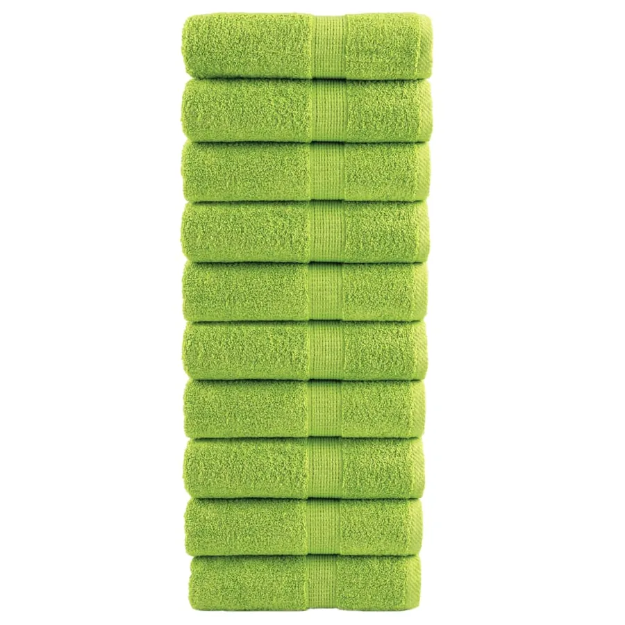 Serviettes de toilette Premium SOLUND 10 pièces Vert pomme 30 x 30 cm 600 g/m²