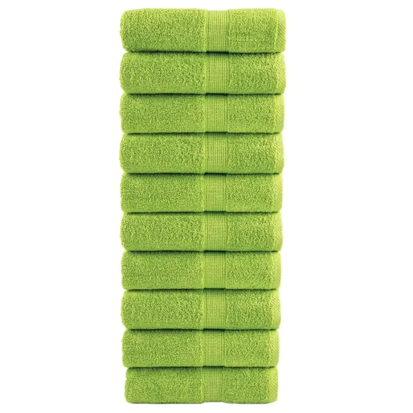 Serviettes de toilette Premium SOLUND 10 pièces Vert pomme 30 x 30 cm 600 g/m²