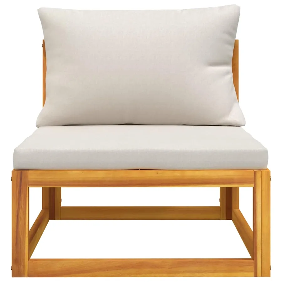 Salon de jardin 3 pcs avec coussins bois massif d'acacia - 4
