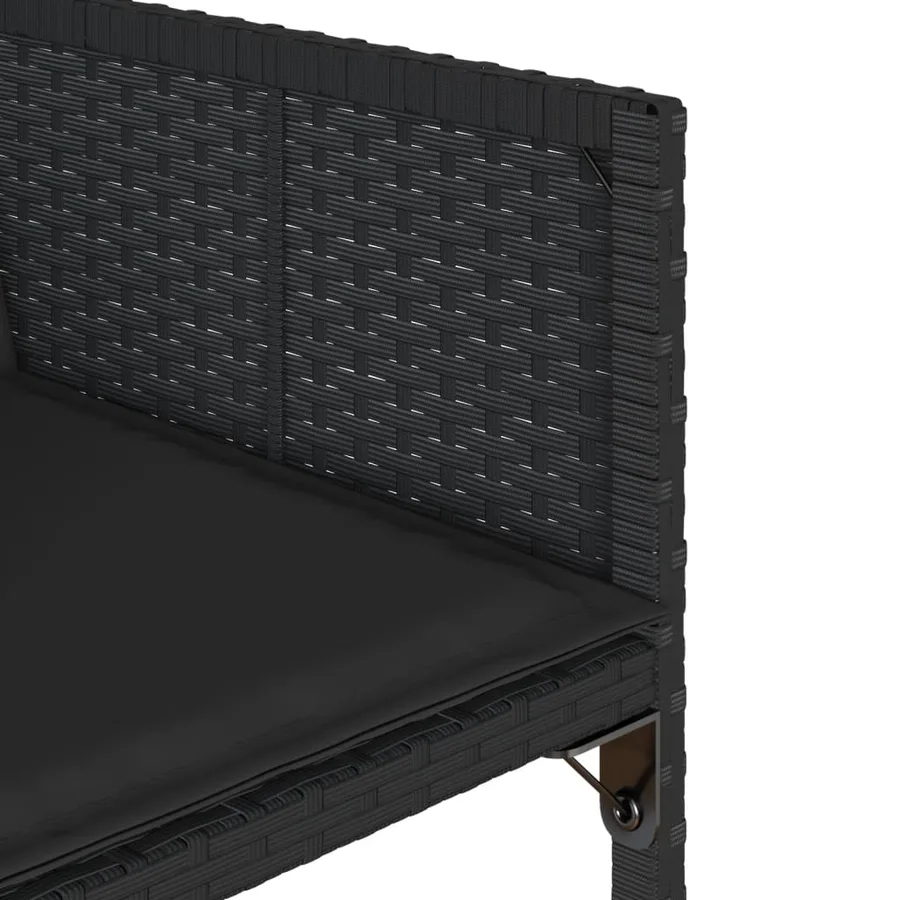 Chaises de jardin lot de 4 avec coussins noir résine tressée - 10