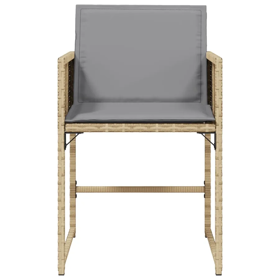 Chaises de jardin avec coussins lot de 4 mélange beige - 5