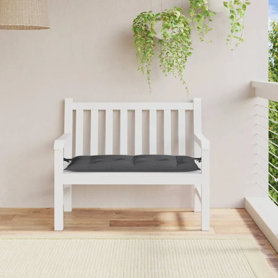 Coussin de banc de jardin anthracite mélangé 100x50x7 cm tissu - 3