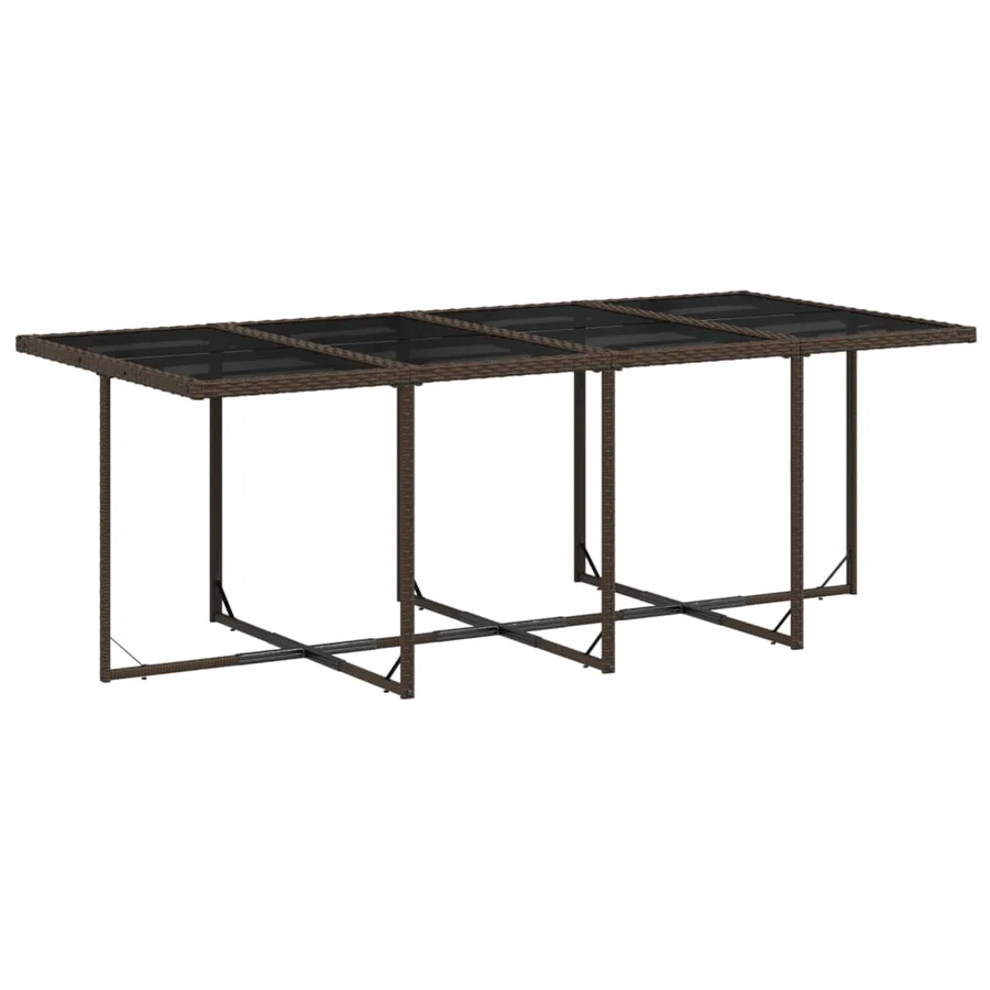 Ensemble à manger de jardin avec coussins 13 pcs marron rotin - 4