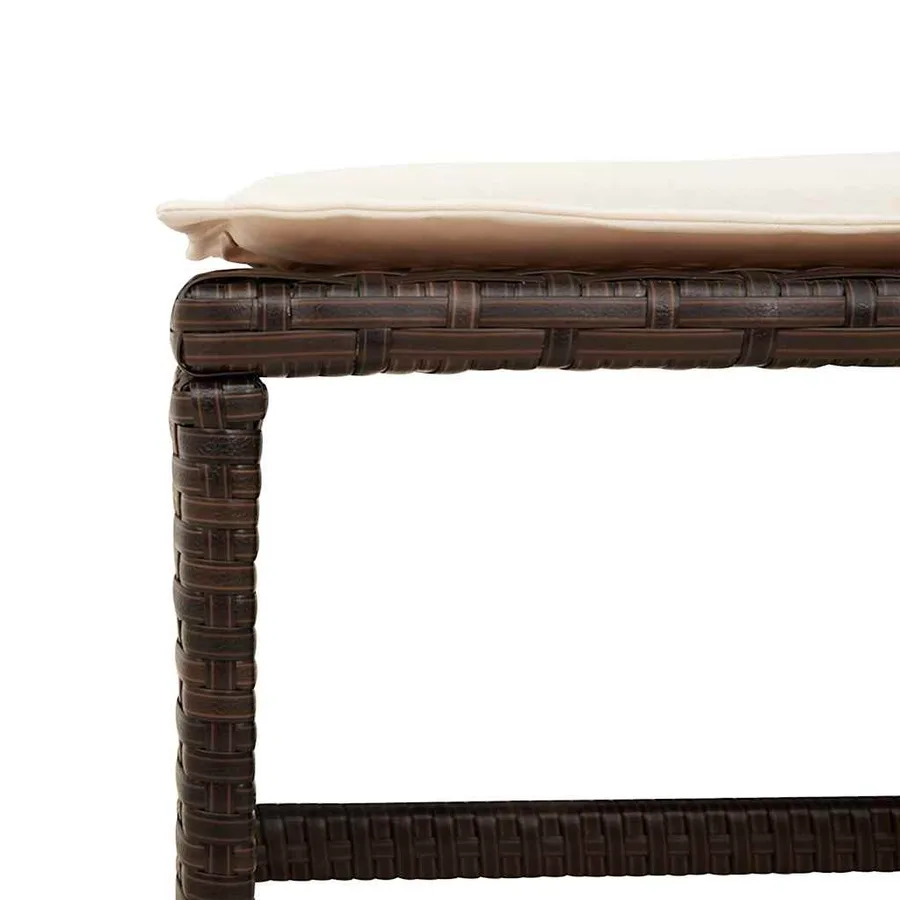 Ensemble à manger de jardin avec coussins 13 pcs marron rotin - 7