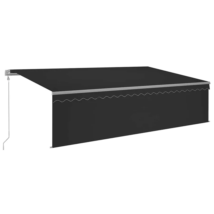 Auvent automatique store capteur de vent et LED 5x3m Anthracite - 2
