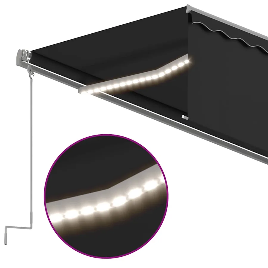 Automatic awning blind wind sensor and LED 5x3m Anthracite - 4