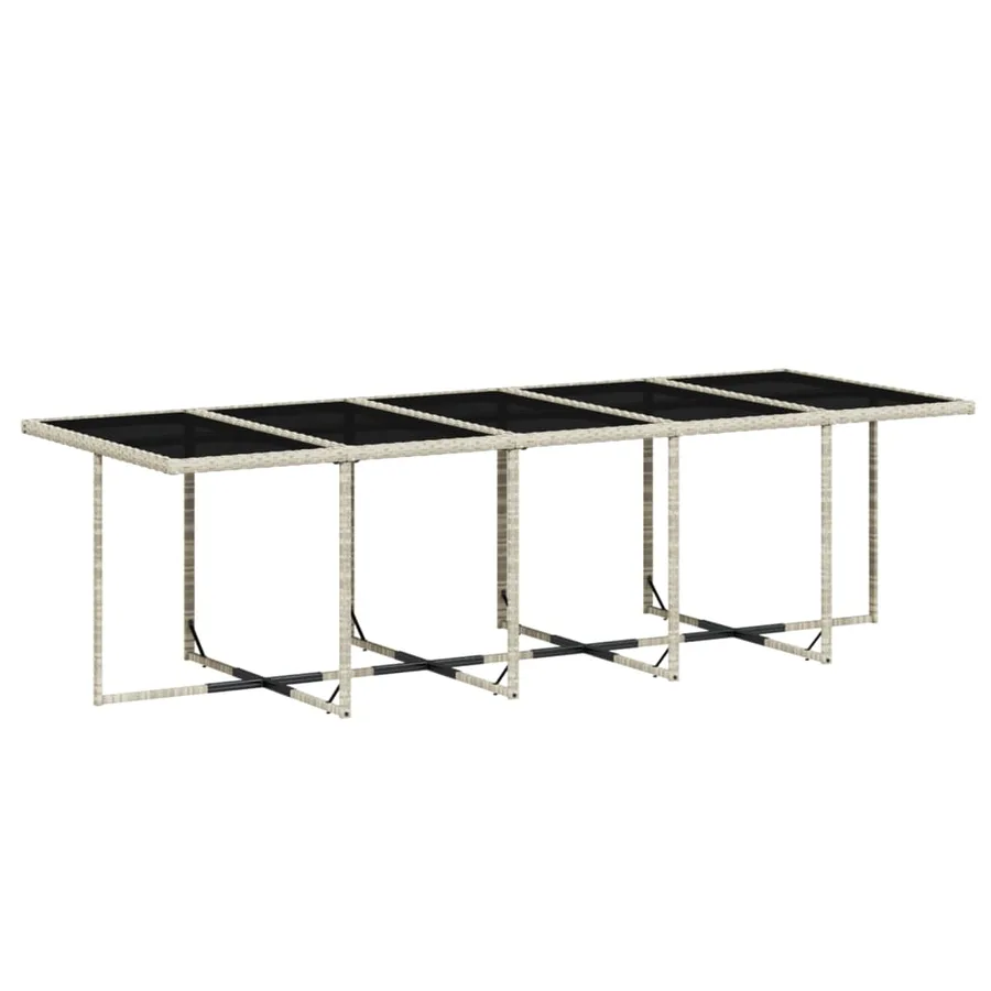 Ensemble à manger de jardin et coussins 15 pcs gris clair rotin - 6