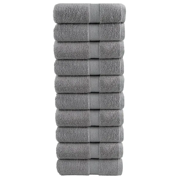 Serviettes de toilette premium SOLUND 10 pièces Gris 30 x 30 cm 600 g/m²