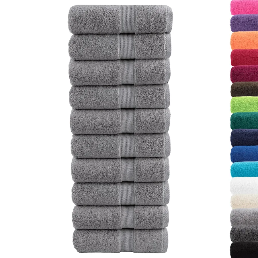 Serviettes de toilette premium SOLUND 10 pièces Gris 30 x 30 cm 600 g/m² - 2