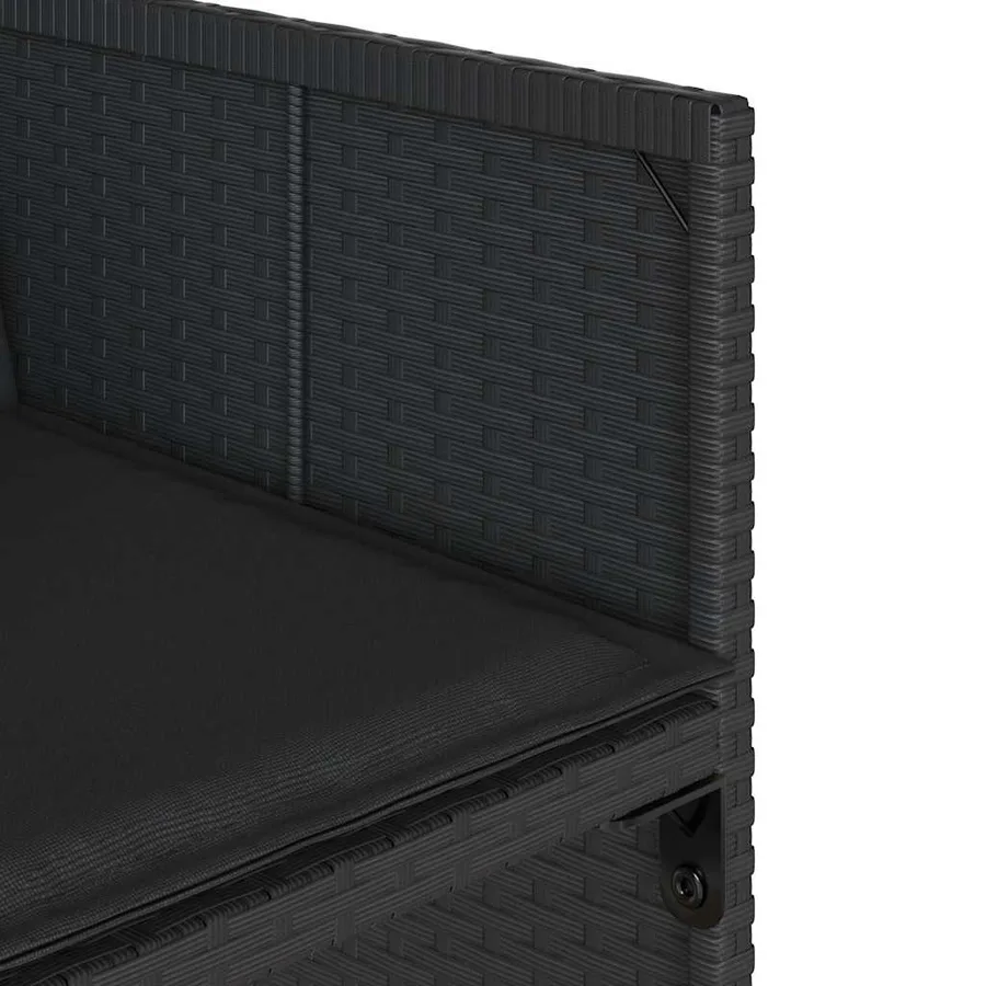 Ensemble à manger de jardin 11 pcs coussins noir résine tressée - 9