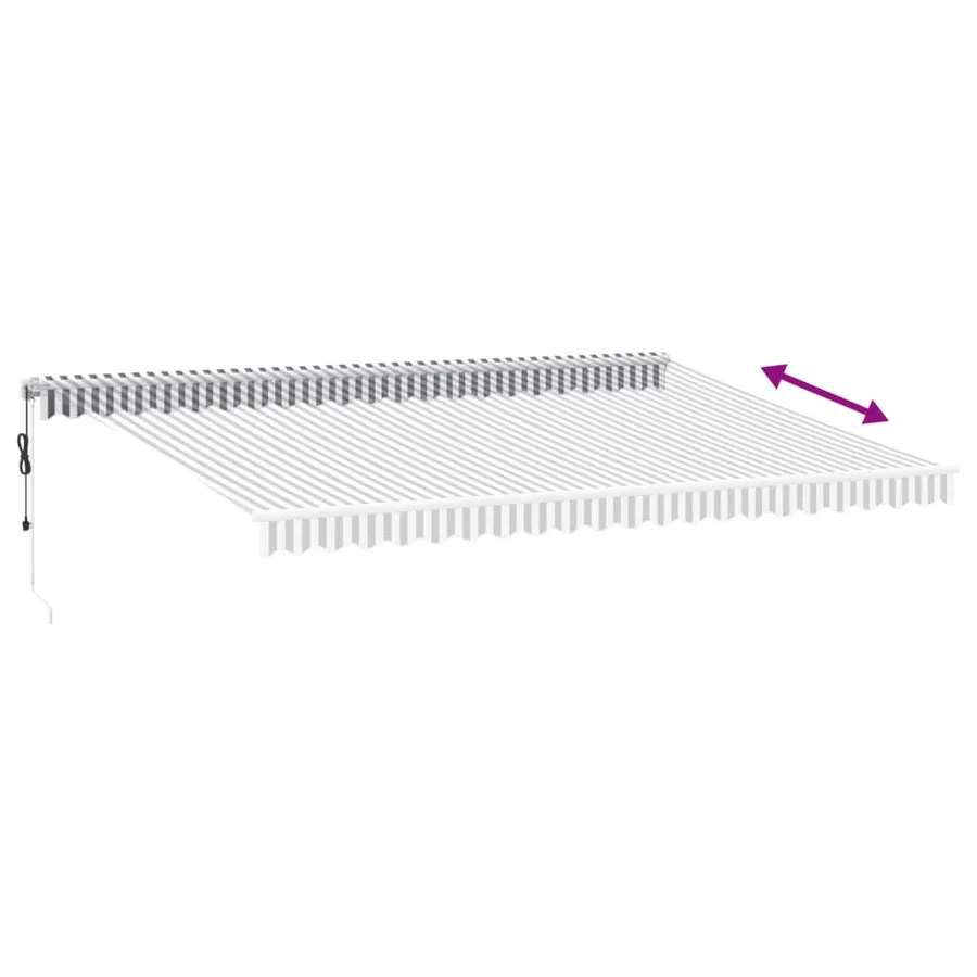 Auvent rétractable automatique anthracite et blanc 500x350 cm - 5