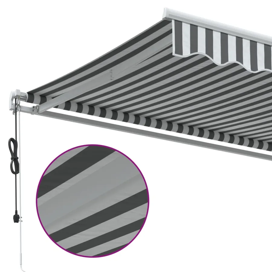 Auvent rétractable automatique anthracite et blanc 500x350 cm - 6