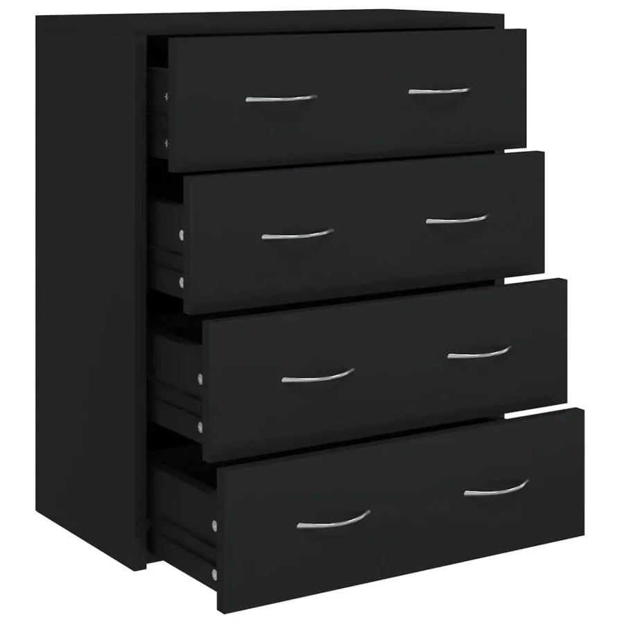 Buffet avec 4 tiroirs 60x30,5x71 cm Noir - 2