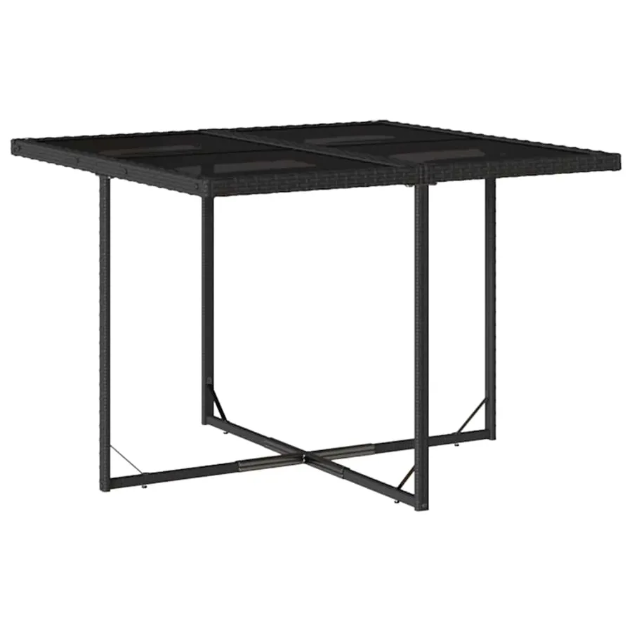 Ensemble à manger de jardin 9pcs coussins noir résine tressée - 4