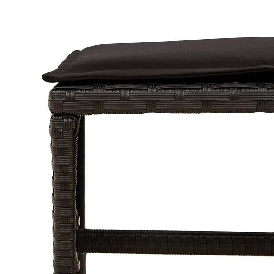 Ensemble à manger de jardin 11 pcs coussins noir résine tressée - 10