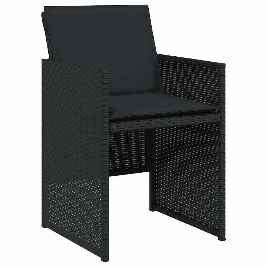 Ensemble à manger de jardin 11 pcs coussins noir résine tressée - 5
