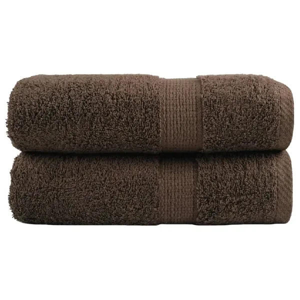Serviettes de toilette premium SOLUND 2 pièces Marron 30 x 30 cm 600 g/m²