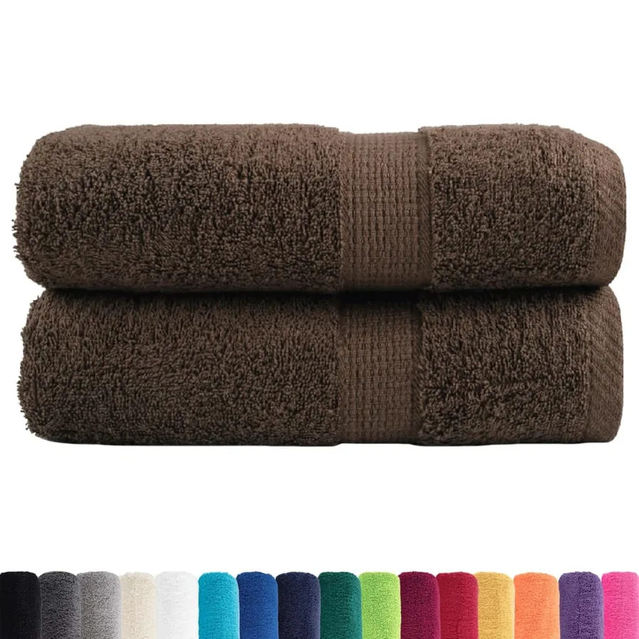 Serviettes de toilette premium SOLUND 2 pièces Marron 30 x 30 cm 600 g/m² - 2