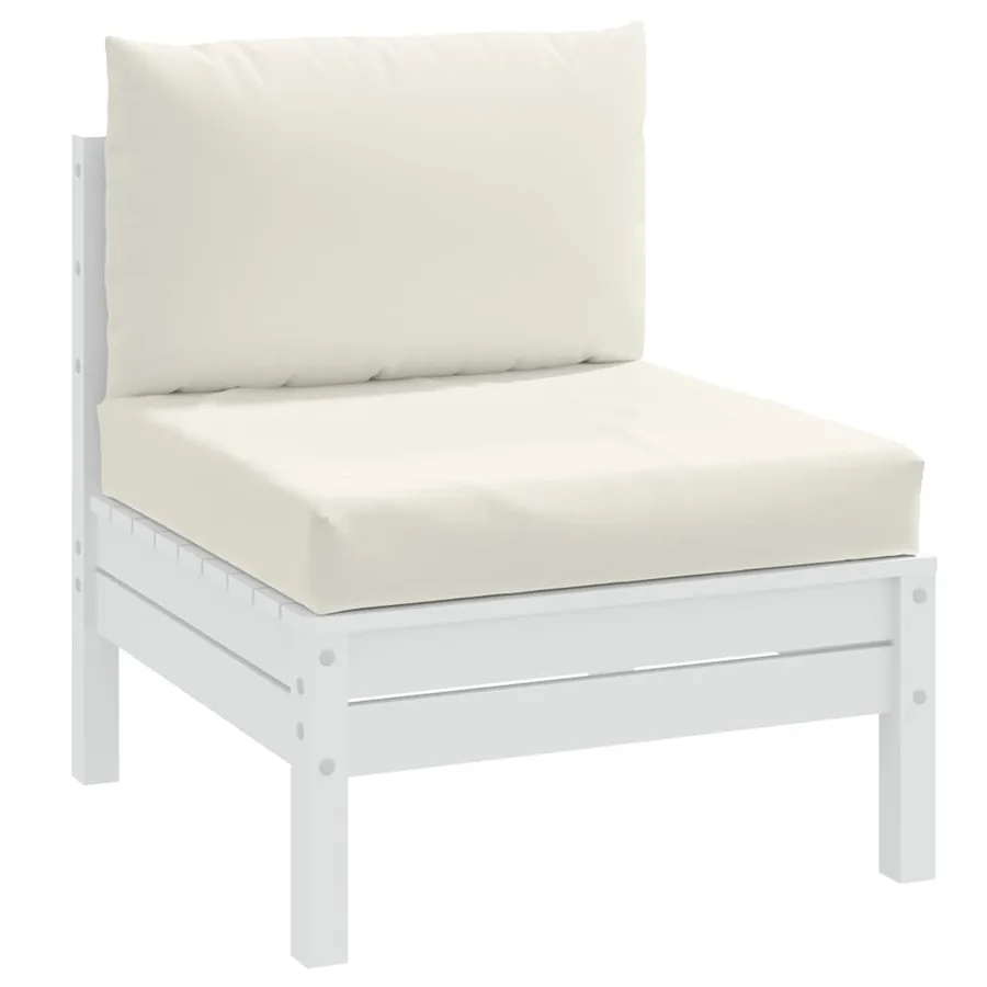 Coussins de palette lot de 2 crème mélangé tissu