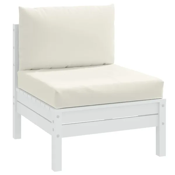 Coussins de palette lot de 2 crème mélangé tissu