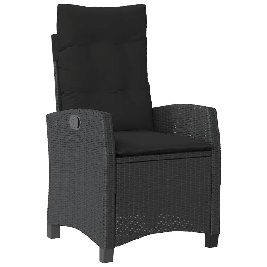 Ensemble à manger de jardin coussins 5pcs Noir Résine tressée - 3