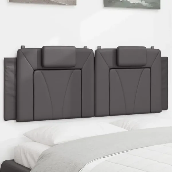 Coussin de tête de lit Viana gris 140 cm similicuir