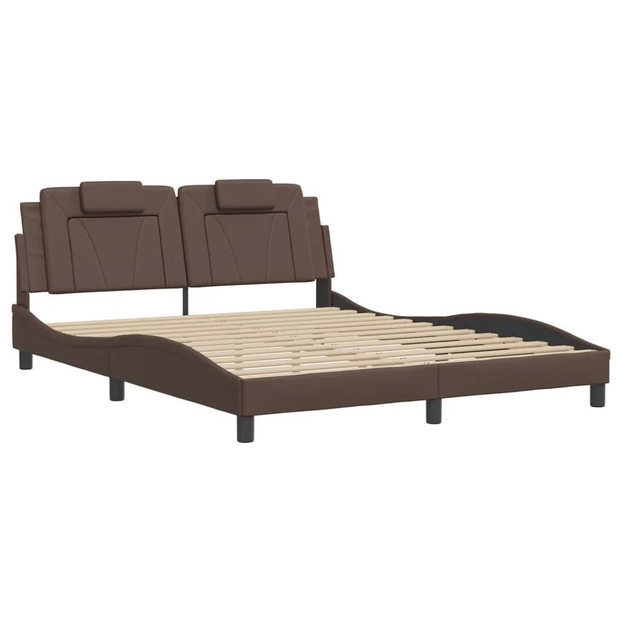 Cadre de lit Viana avec LED sans matelas marron 160x200 cm - 3
