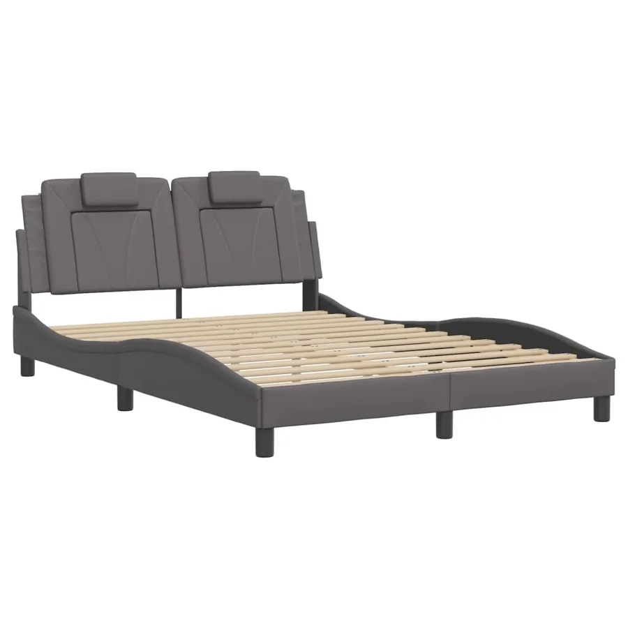 Cadre de lit Viana avec LED sans matelas gris 140x200 cm - 3